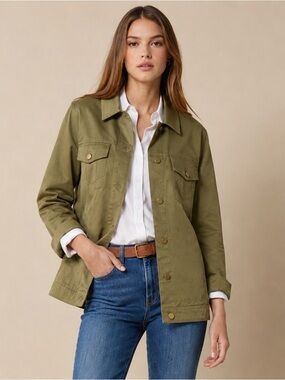 NWT Walter Baker Olive Utility Jacket Shacket XS Fits S Oversized